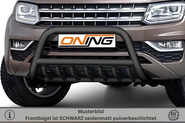 Frontbügel mit Unterbodenschutz für VW Amarok 2H 2016- SCHWARZ 70mm Edelstahl Gutachten