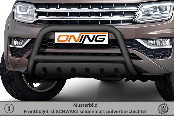 Frontbügel mit Unterfahrschutz für VW Amarok 2H 2016- SCHWARZ 70mm Edelstahl Gutachten