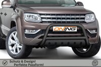 Frontbügel mit Unterfahrschutz für VW Amarok 2H 2016- SCHWARZ 70mm Edelstahl Gutachten