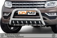 Frontbügel mit Unterbodenschutz für VW Amarok 2H 2016- 70mm Frontschutzbügel Gutachten