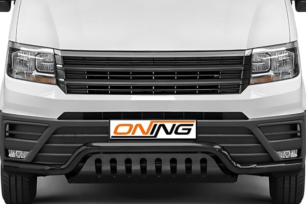 Frontbügel mit Unterfahrschutz für VW Crafter 2016- SCHWARZ 70mm breit Edelstahl