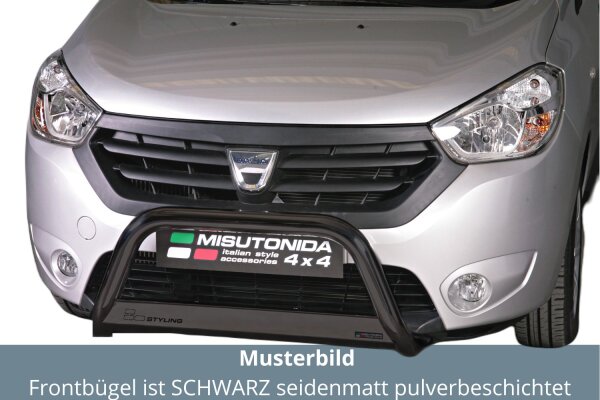 Frontbügel Edelstahl schwarz für Dacia Dokker 2014 - 63mm mit Gutachten Frontschutzbügel