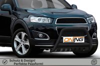 Frontbügel mit Unterfahrschutz für Chevrolet Captiva 2.0D 2011-2015 SCHWARZ 70mm