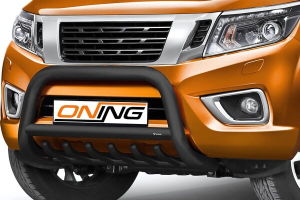 Frontbügel Unterbodenschutz für Nissan NP300 Navara 2015- SCHWARZ 70mm Gutachten