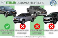 Frontbügel mit Unterbodenschutz für Mitsubishi L200 2006-2009 SCHWARZ 70mm Gutachten