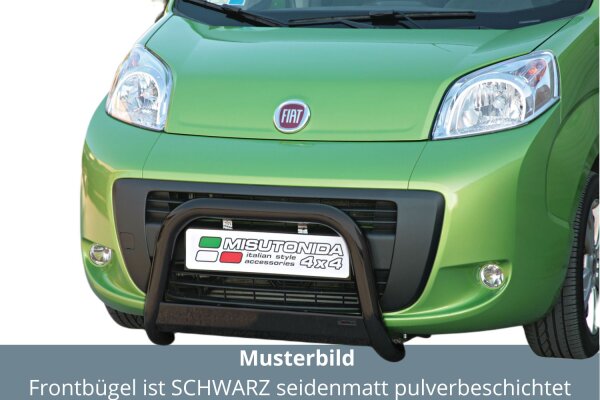 Frontbügel Edelstahl schwarz für Fiat Fiorino 2008 - 63mm mit Gutachten Frontschutzbügel