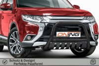 Frontbügel mit Unterfahrschutz für Mitsubishi Outlander 2015-2018 SCHWARZ 70mm Gutachten breit