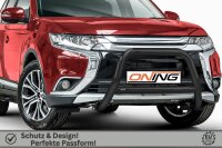 Frontbügel mit Querstreben für Mitsubishi Outlander 2015 - 2018 SCHWARZ 70mm Gutachten breit