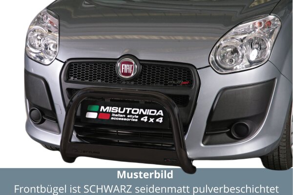 Frontbügel Edelstahl schwarz für Fiat Doblo 2010 - 2015 63mm mit Gutachten
